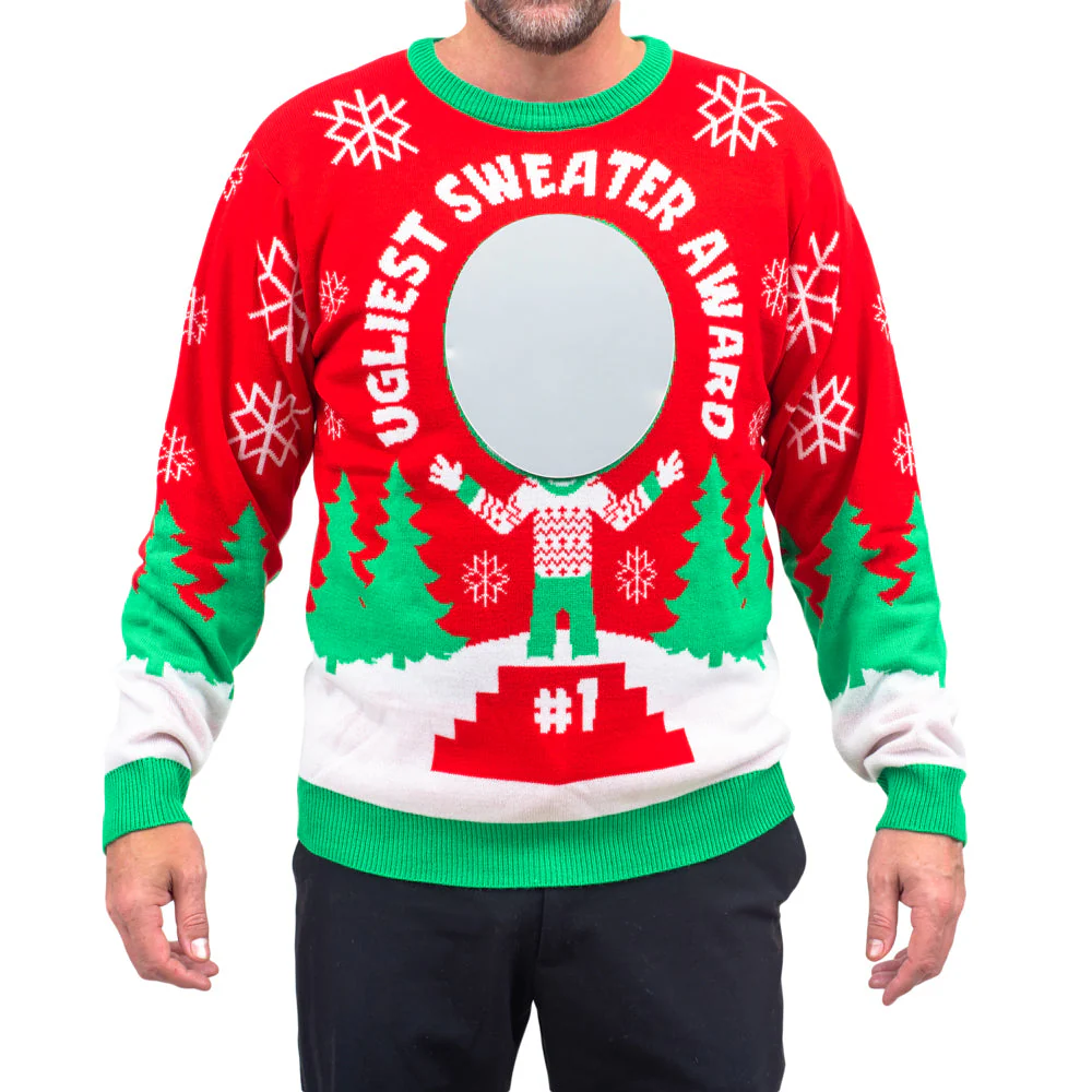 3D Mirror Ugliest Sweater Award Sweater - Image 3