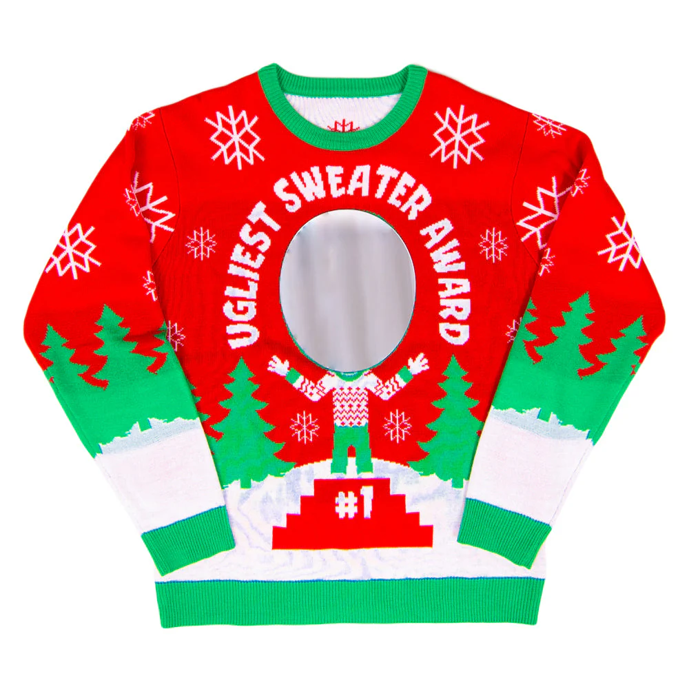 3D Mirror Ugliest Sweater Award Sweater - Image 4