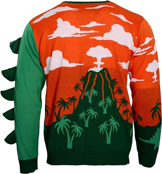 3D T-Rex Santa Hat Light UP Sweater - Image 3