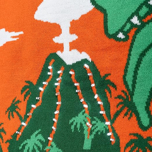 3D T-Rex Santa Hat Light UP Sweater - Image 7