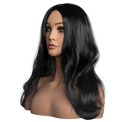 Adams Spooky Family Mother Long Hair Morticia Halloween Cosplay Costume Wig - Image 2