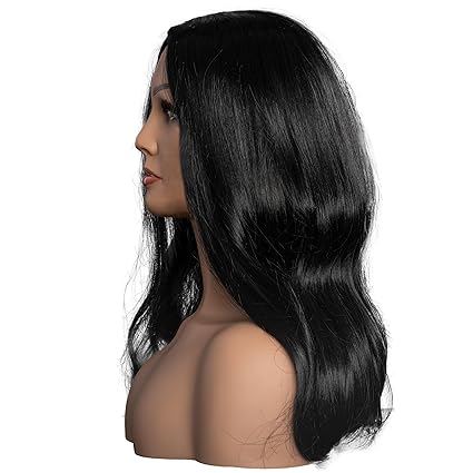 Adams Spooky Family Mother Long Hair Morticia Halloween Cosplay Costume Wig - Image 3