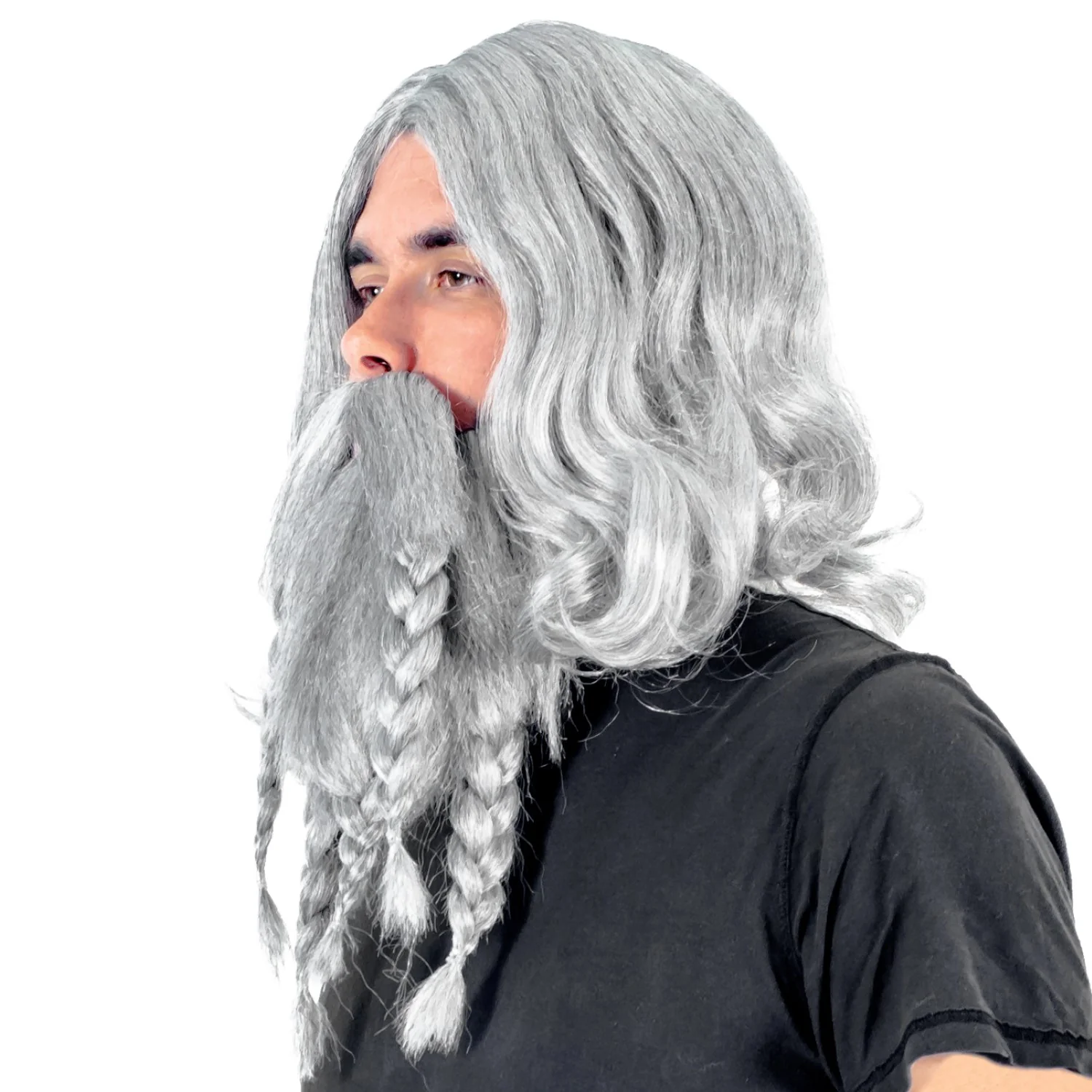 Adult Deluxe Viking Wig and Beard Halloween Cosplay Costume Accessory Set - Image 2