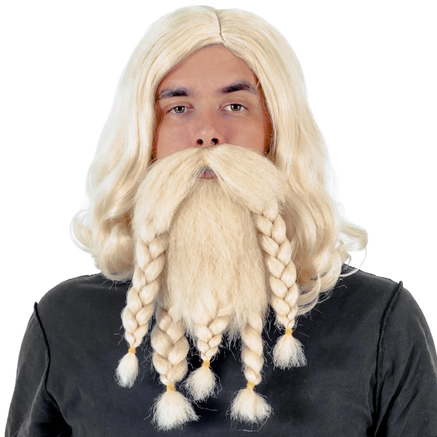 Adult Deluxe Viking Wig and Beard Halloween Cosplay Costume Accessory Set - Image 4
