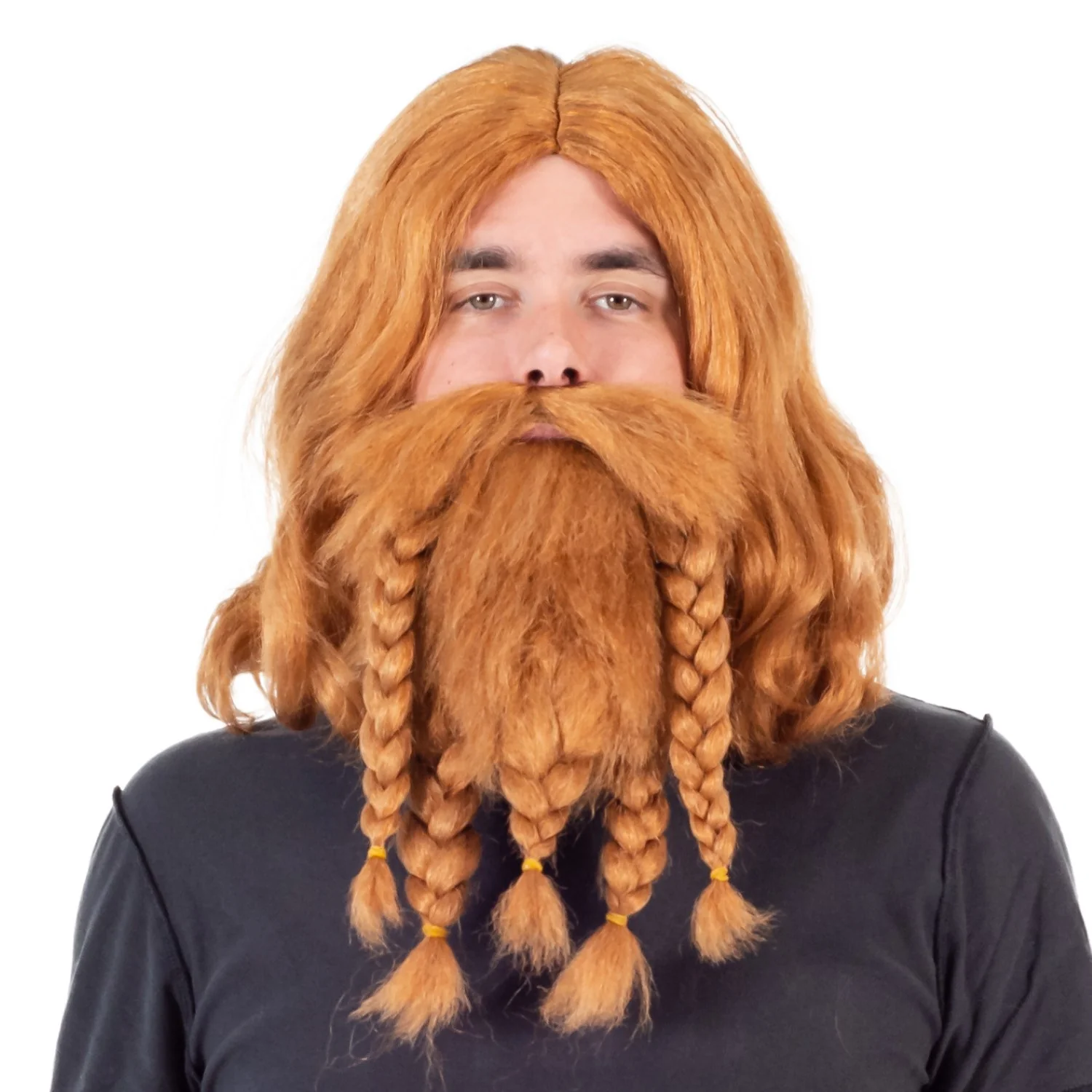 Adult Deluxe Viking Wig and Beard Halloween Cosplay Costume Accessory Set - Image 6