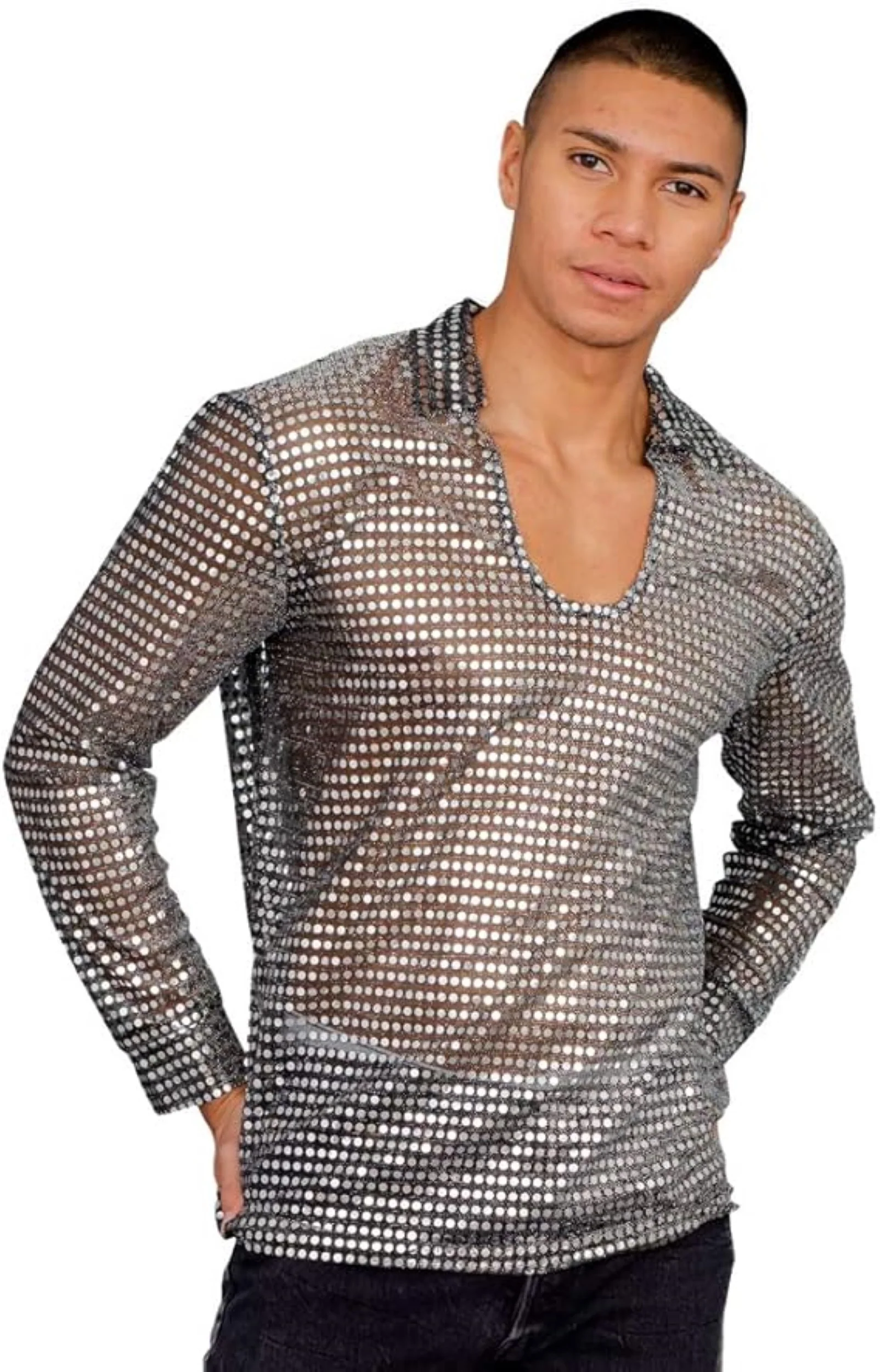 1970s Disco Adult Unisex Halloween Cosplay Costume Shirt - Image 4