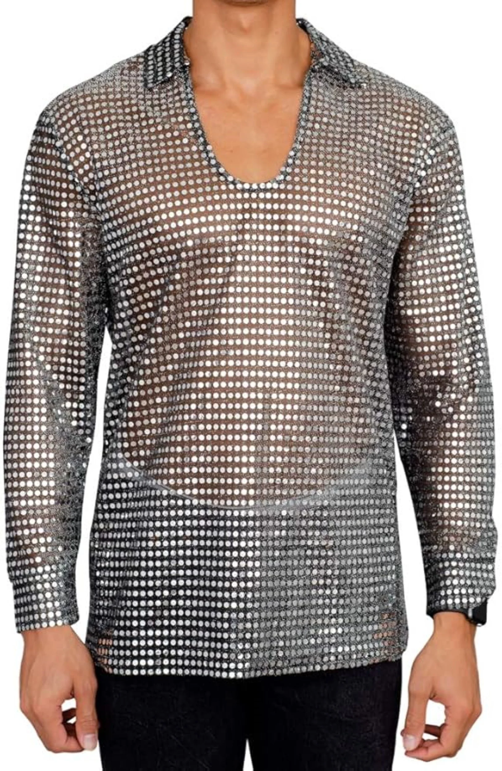 1970s Disco Adult Unisex Halloween Cosplay Costume Shirt - Image 5