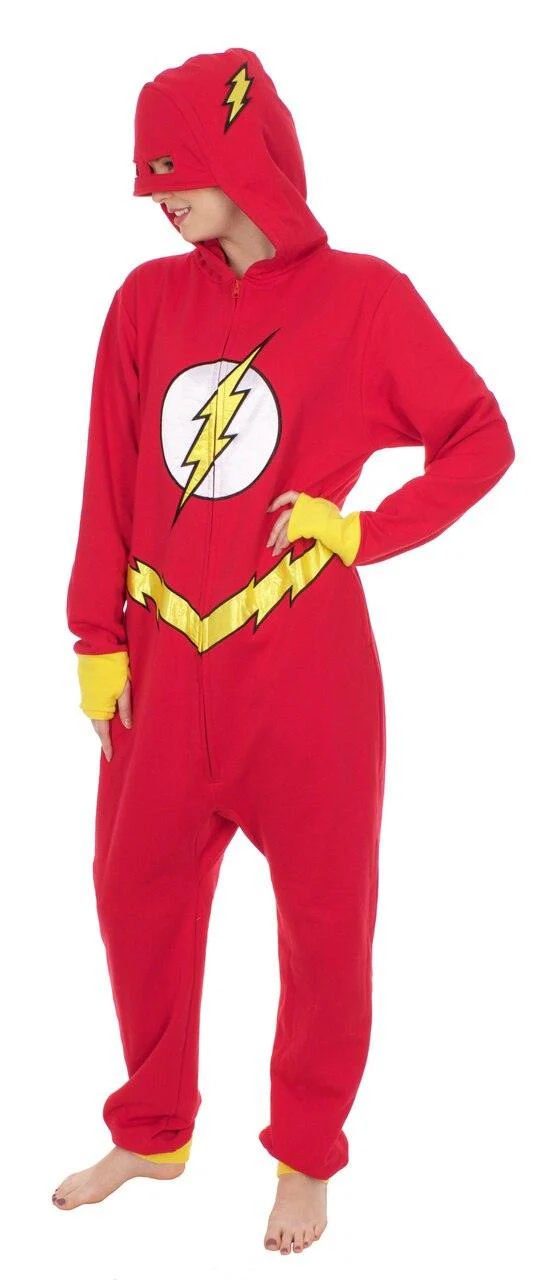 Barry Allen The Flash Hooded One Piece Unisex Halloween Cosplay Costume Pajamas - Image 2