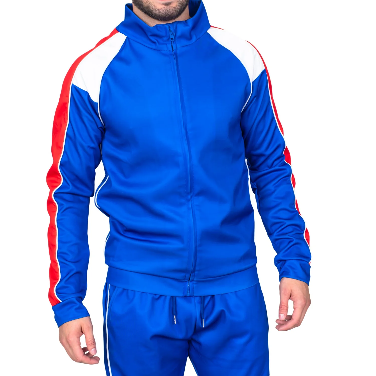 Beer Fest USA Blue and Red Tracksuit Jacket and Pants Halloween Costume Cosplay - Image 2
