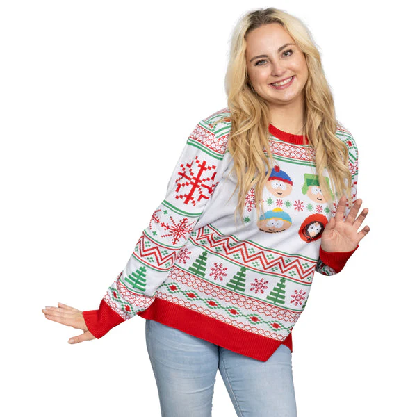 Best Friends Fair Isle Faces South Park Christmas Sweater