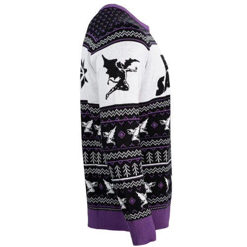Black Sabbath Unisex Flying Demon Logo Ugly Christmas Sweater - Image 5