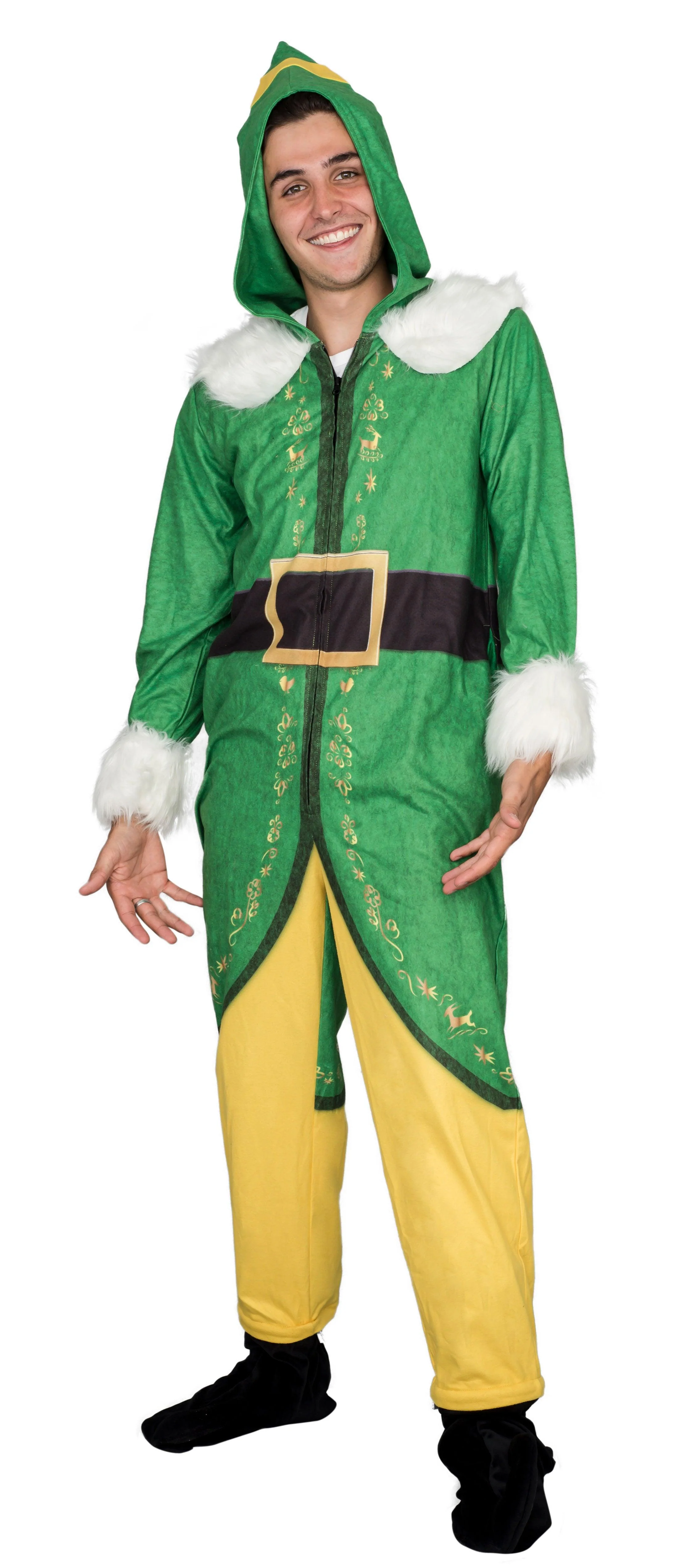 Buddy The Elf Costume Pajama Adult Union Suit - Image 3