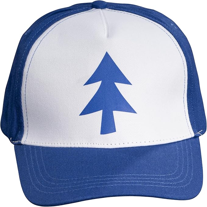 Dipper Blue and White Adult Adjustable Hat Cosplay with Rainbow and Christmas Tree Pins Halloween Costume Accessory Set - Image 5
