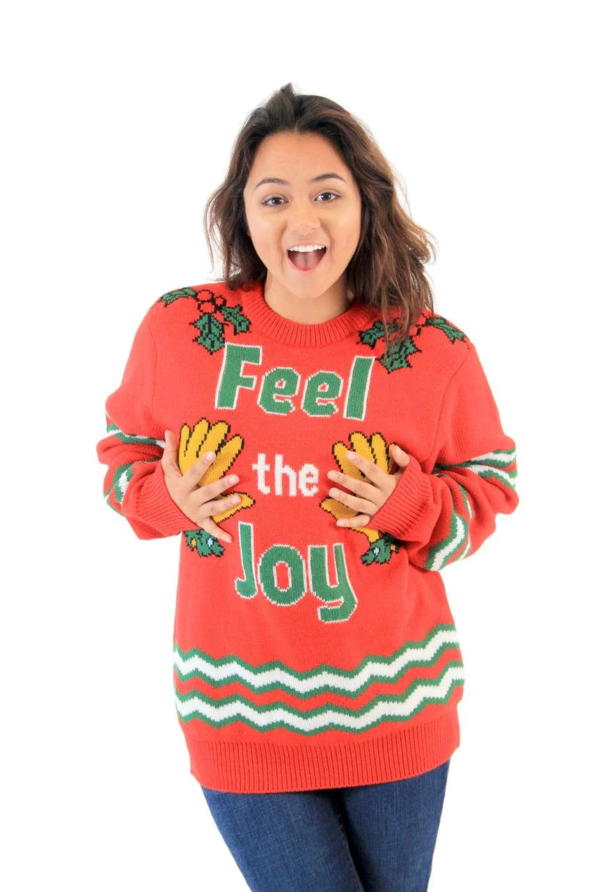 Feel The Joy Groping Hands Ugly Christmas Sweater - Image 2