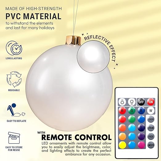 Inflatbale Oversized Ornaments Balls Outdoor Indoor Light up LED - Image 3
