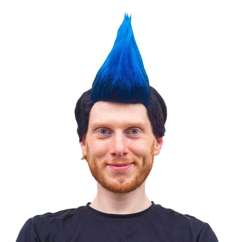 Karate Cobra Mohawk Halloween Costume Blue or Red Wig Cosplay