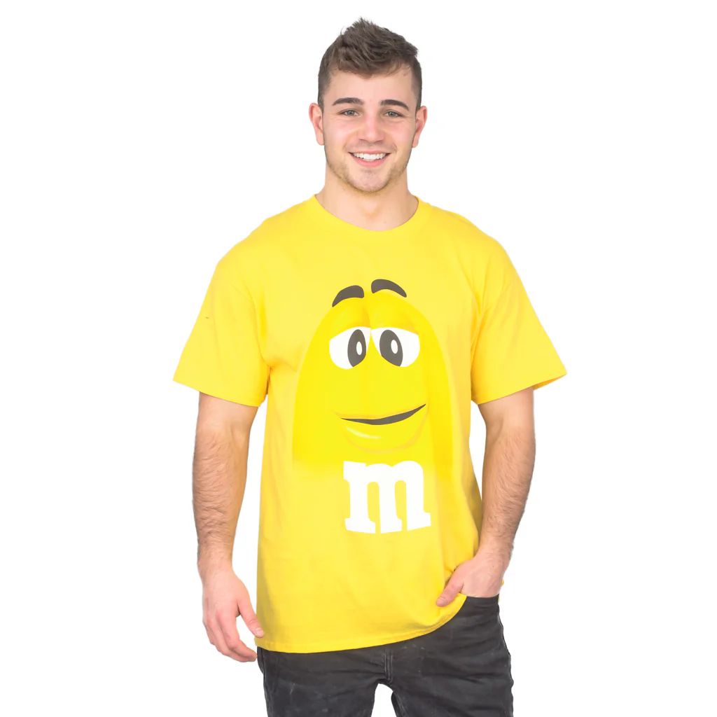M&M's Candy Silly Character Face Adult Unisex 1980s T-Shirt - Image 4