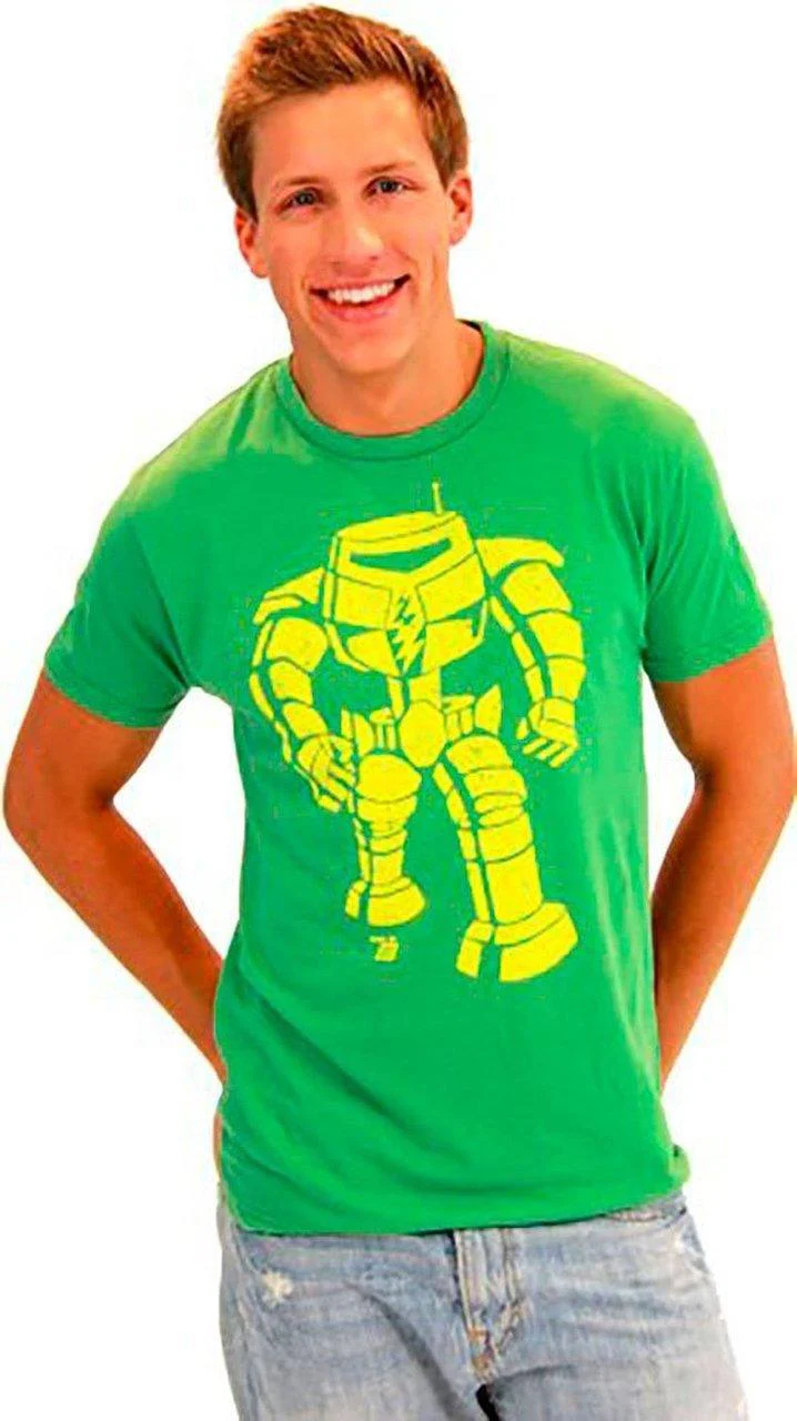 Man-Bot Vintage Graphic Green Adult T-shirt - Image 2
