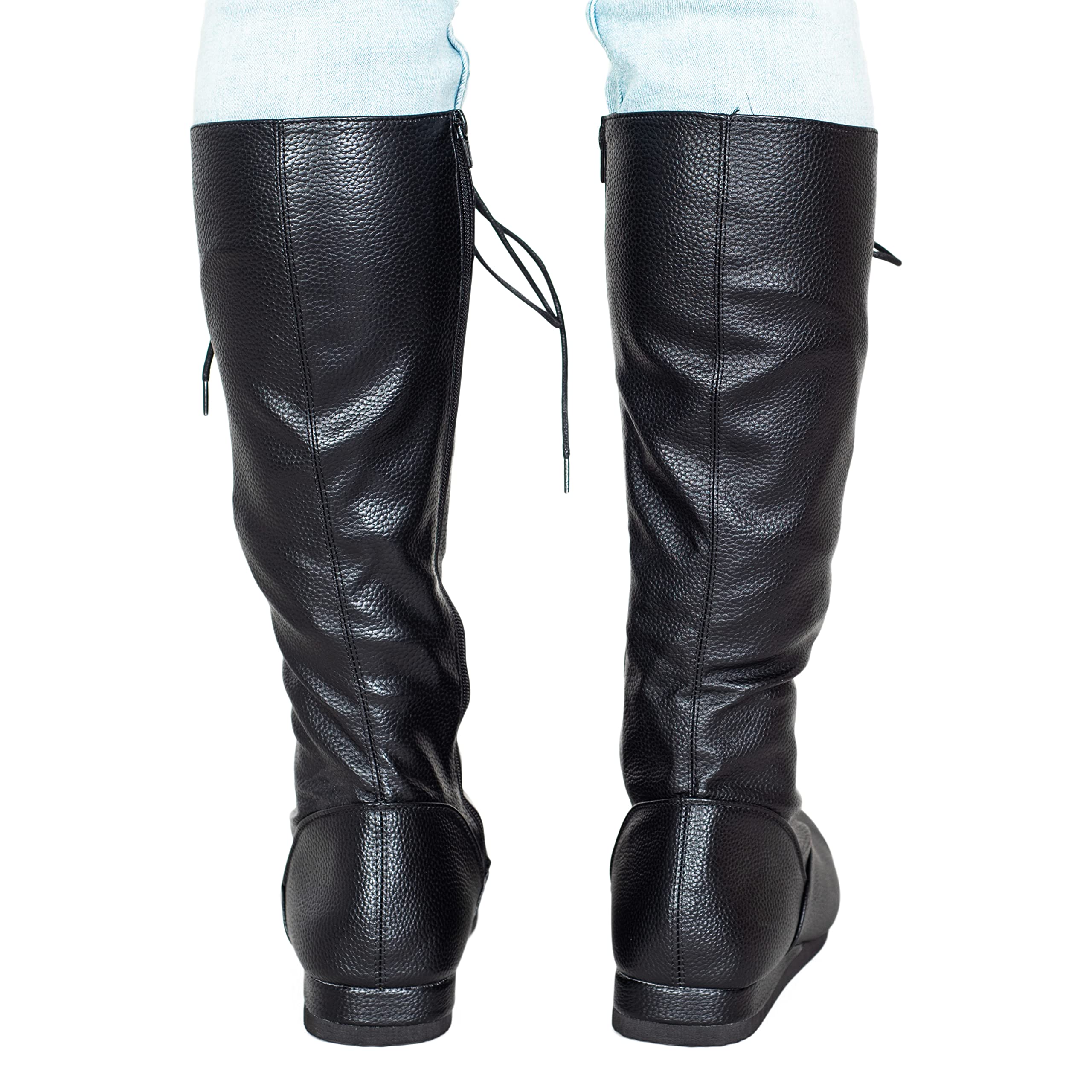 Matte Black Wrestling Boots Halloween Costume Cosplay - Image 4