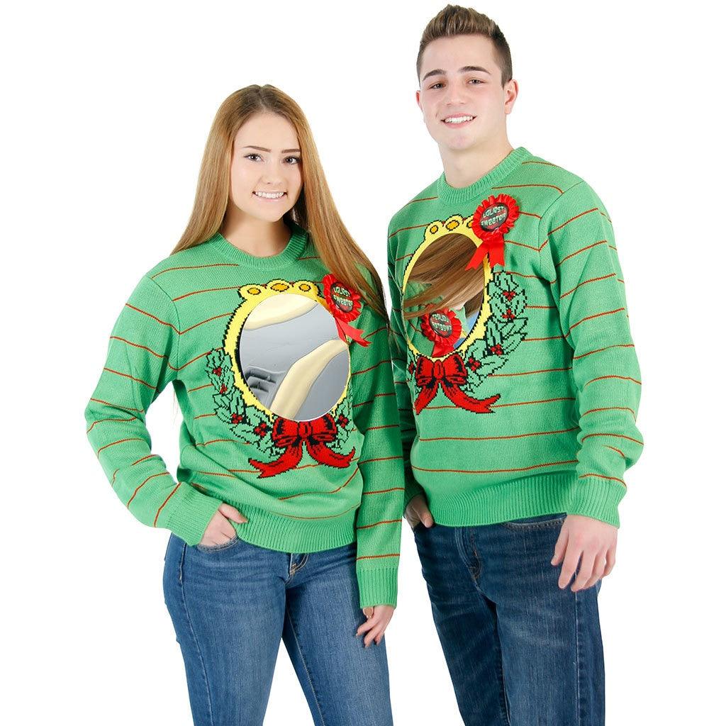 Mirror Ugliest Sweater Award Ugly Christmas Xmas Sweater - Image 2