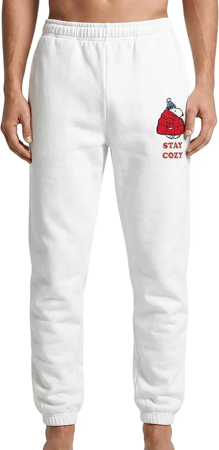 Officially Licensed Peanuts Snoopy Stay Cozy Embroidered Adult Unisex Sweatpants - Image 5