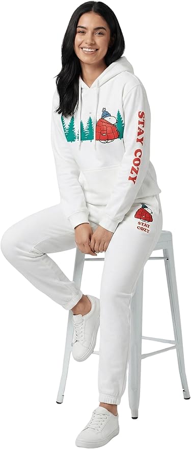 Officially Licensed Peanuts Snoopy Stay Cozy Embroidered Hoodie Adult Unisex Pullover - Image 6