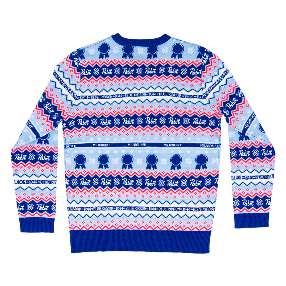 Pabst Fair Isle Beer Holiday Ugly Christmas Sweater - Image 5