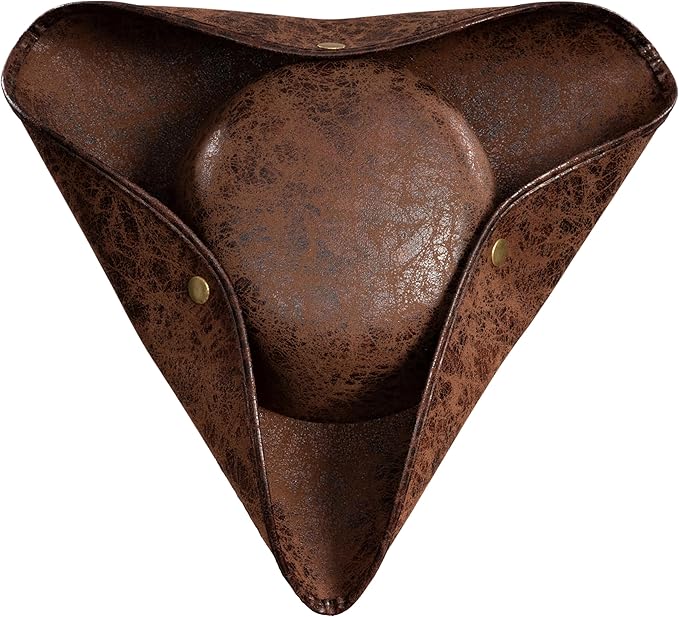 Pirate Hat Tricorn Faux Leather Colonial Renaissance Halloween Cosplay Costume Hat - Image 11