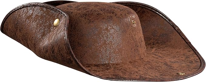 Pirate Hat Tricorn Faux Leather Colonial Renaissance Halloween Cosplay Costume Hat - Image 14
