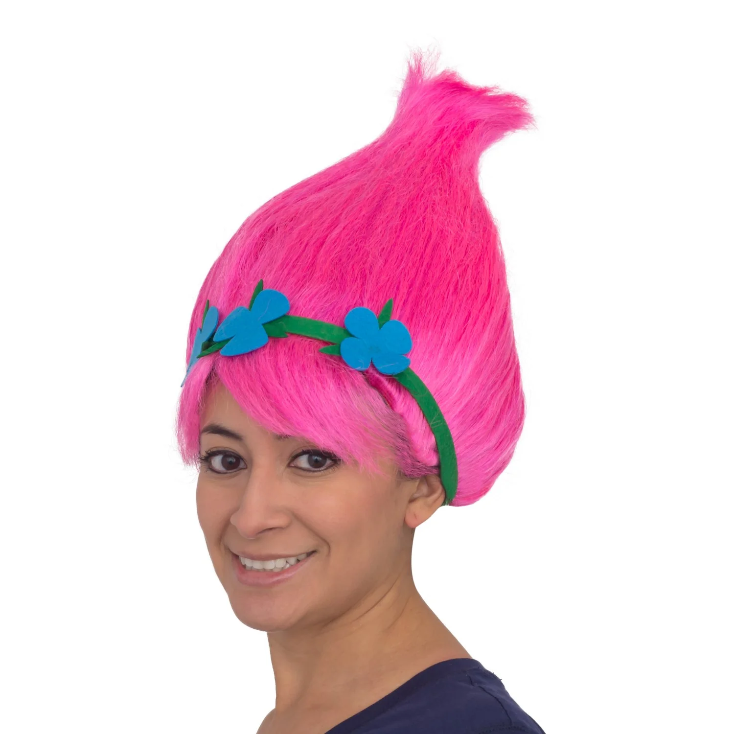 Princess Troll Movie Pink Adult Deluxe Halloween Costume Cosplay Wig - Image 2