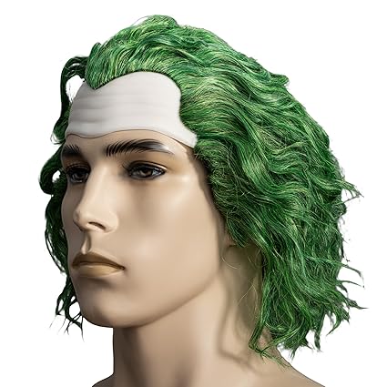 Psycho Clown Joke Villain Green Hair Halloween Cosplay Costume Wig - Image 2