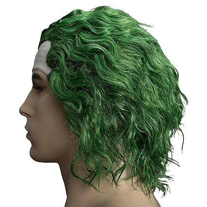 Psycho Clown Joke Villain Green Hair Halloween Cosplay Costume Wig - Image 3
