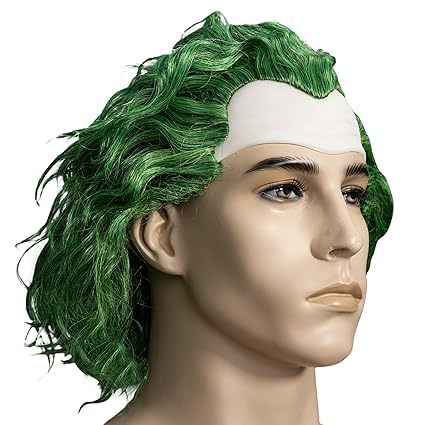 Psycho Clown Joke Villain Green Hair Halloween Cosplay Costume Wig - Image 6
