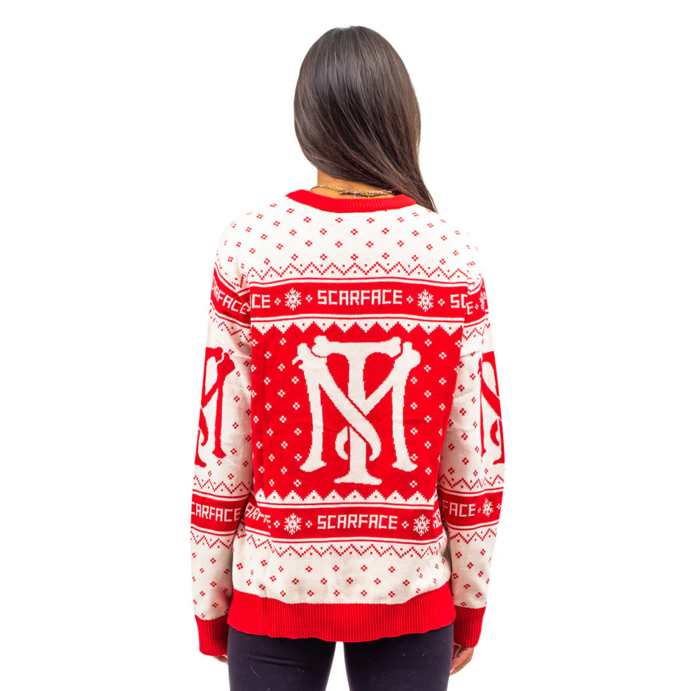 Scarface the World is Yours Tony Montana Ugly Christmas Sweater - Image 3