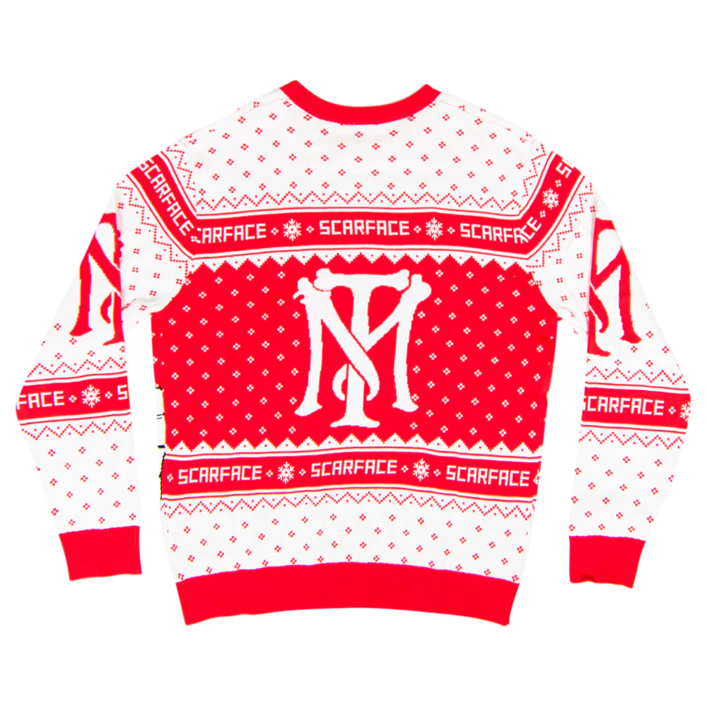 Scarface the World is Yours Tony Montana Ugly Christmas Sweater - Image 5