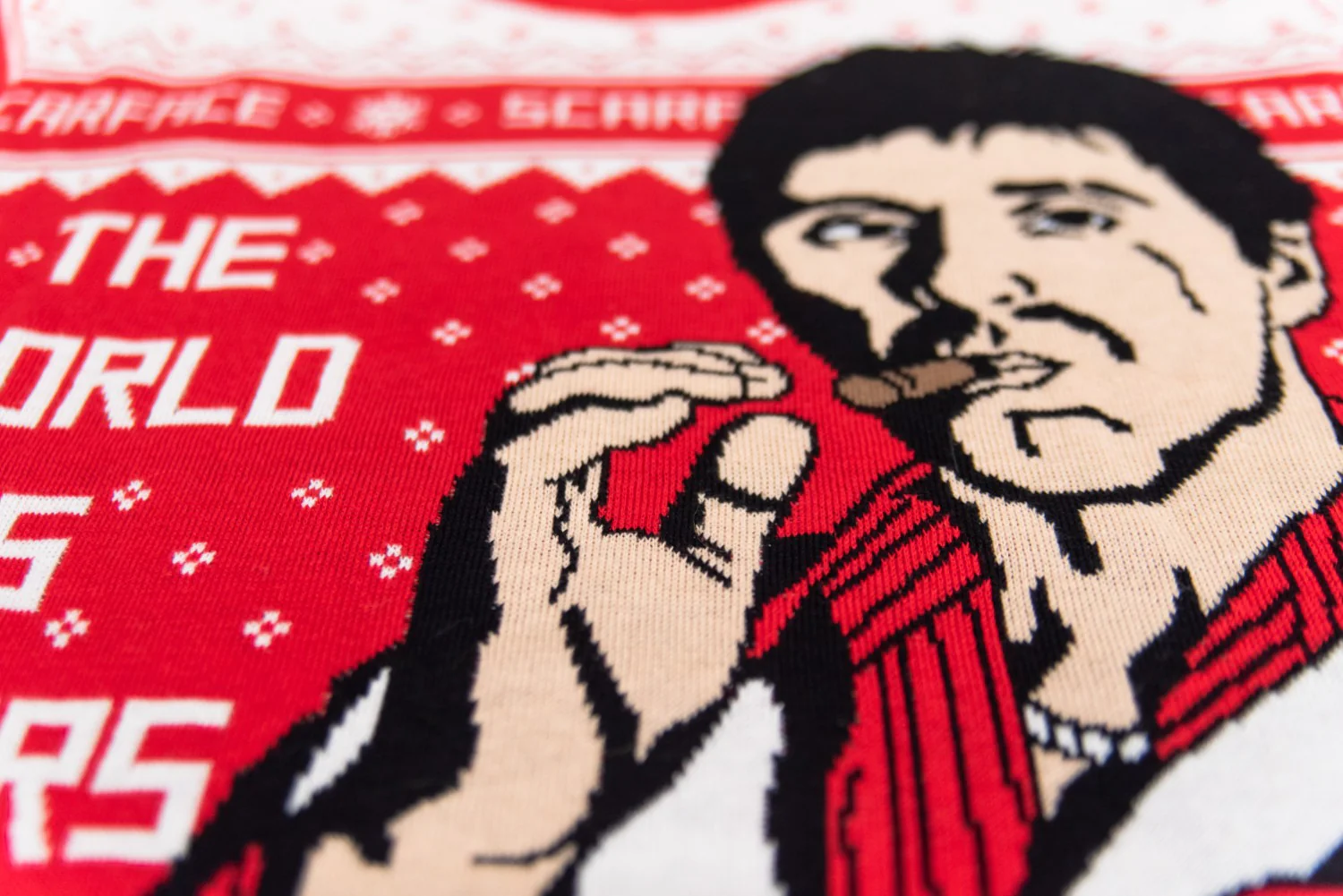 Scarface the World is Yours Tony Montana Ugly Christmas Sweater - Image 6