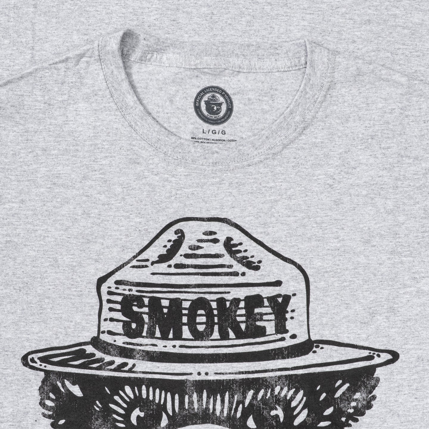 Smokey the Bear Adult Unisex Tonal Gray T-Shirt - Image 6