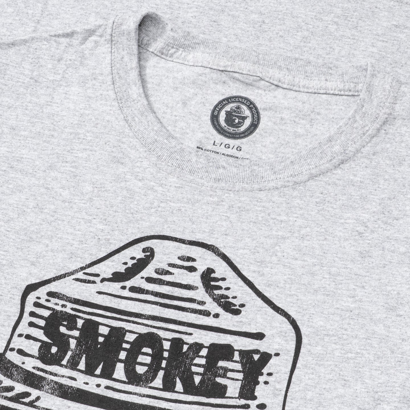 Smokey the Bear Adult Unisex Tonal Gray T-Shirt - Image 7