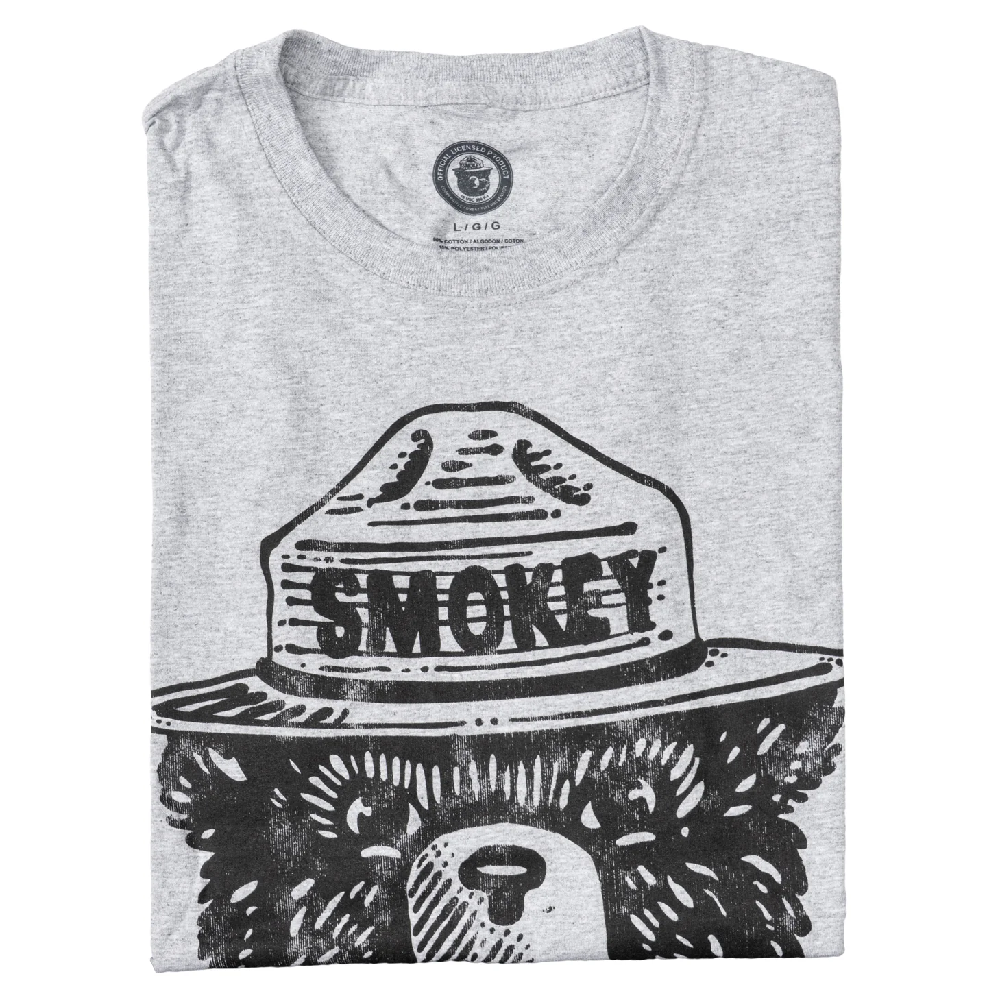 Smokey the Bear Adult Unisex Tonal Gray T-Shirt - Image 9