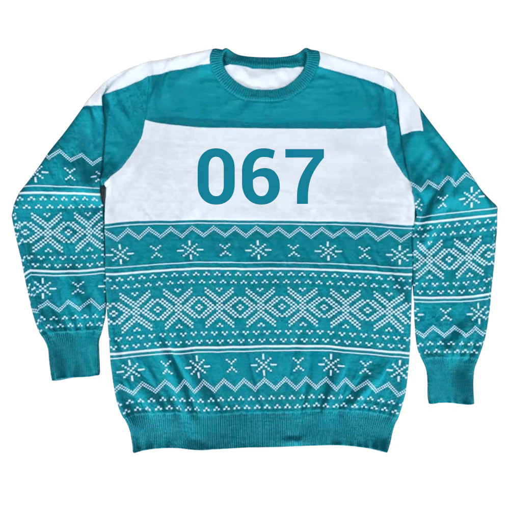 Squid Character Merry Squid-Mas Game Ugly Christmas Sweater - Image 2