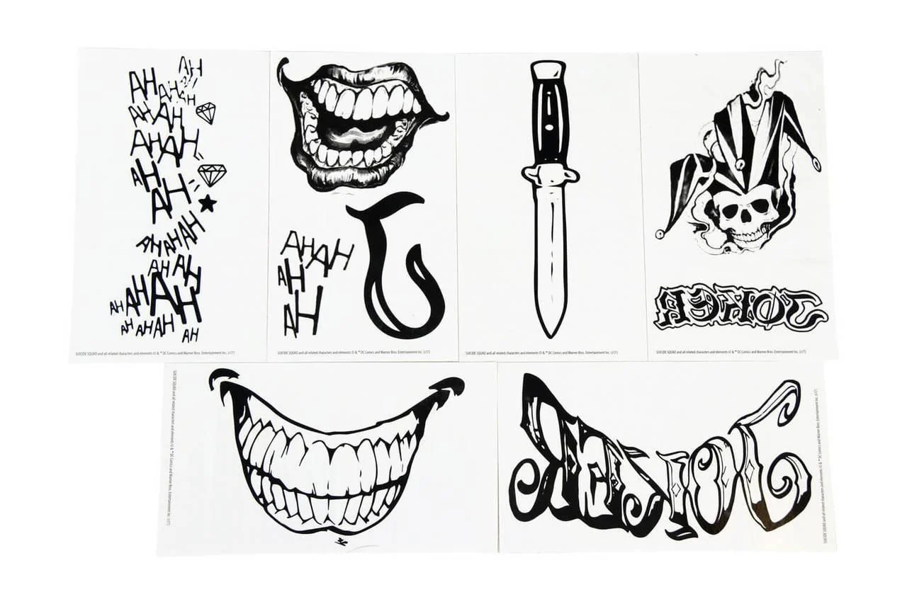 Suicide Squad The Joker Water Transfer Body Tattoos