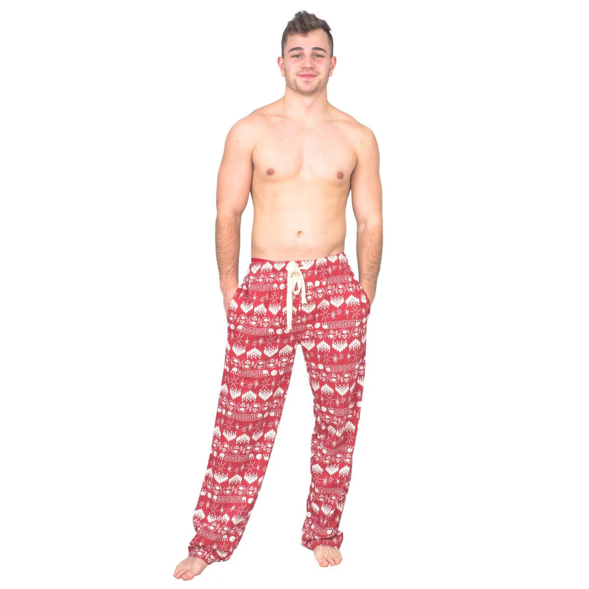 The Big Lebowski Bowling Pins Unisex Adult Red Lounge Pants - Image 4