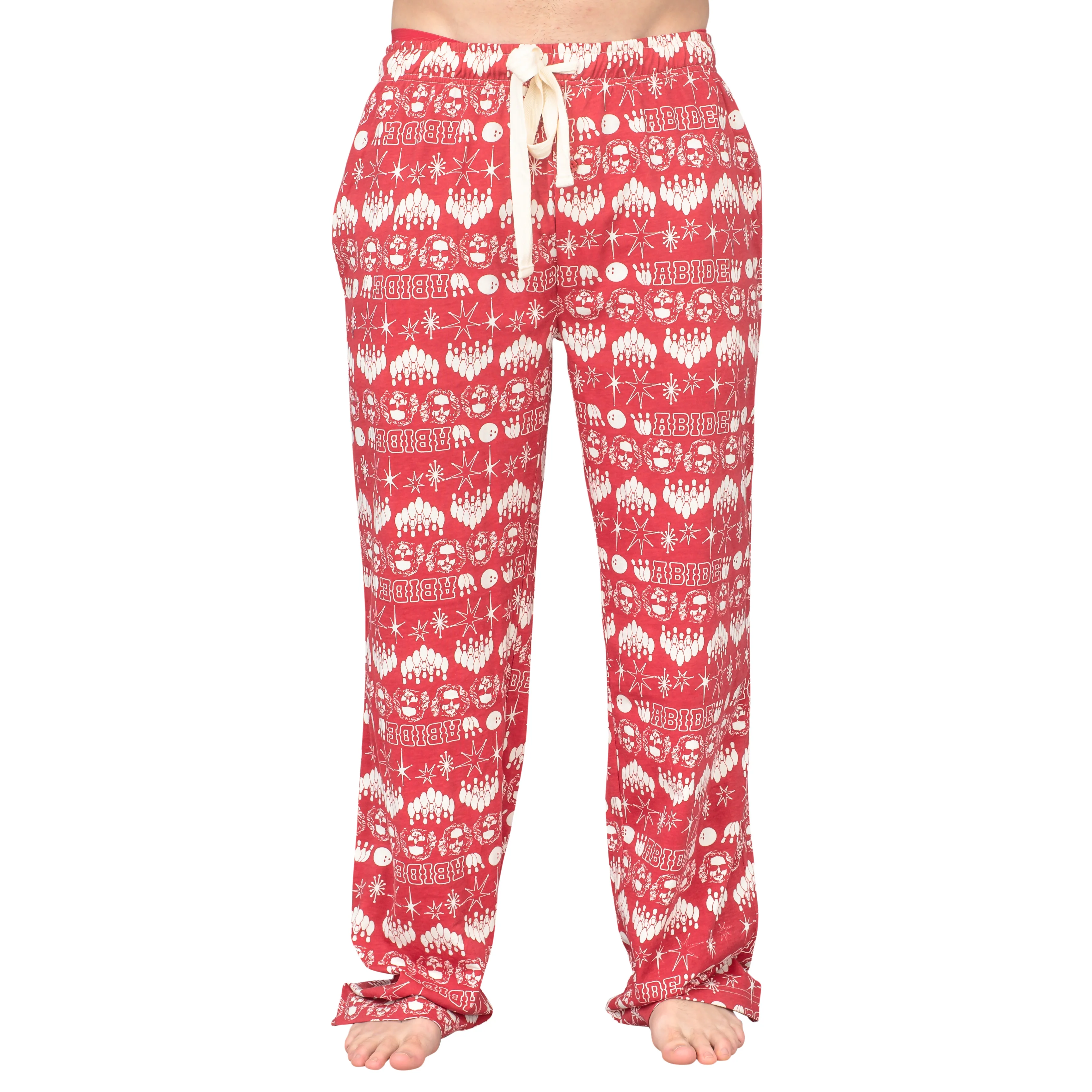 The Big Lebowski Bowling Pins Unisex Adult Red Lounge Pants - Image 9