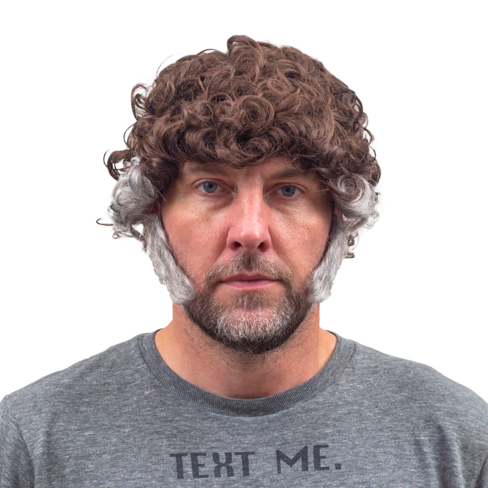 The Gemstones Pastor Character Halloween Cosplay Wig/Sideburns Costume Set