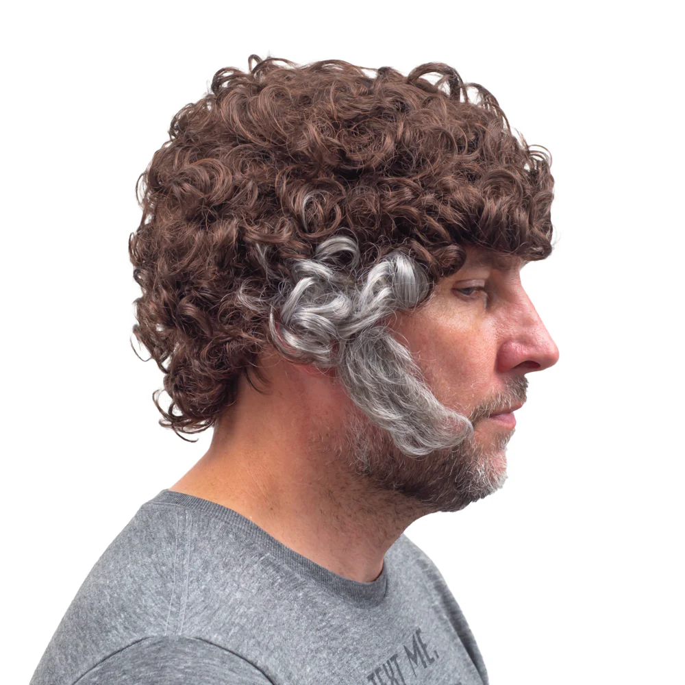 The Gemstones Pastor Character Halloween Cosplay Wig/Sideburns Costume Set - Image 2