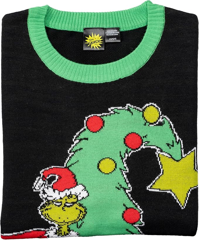 The Grinch Bend Tree with Gifts Adult Knitted Ugly Christmas Sweater - Image 2