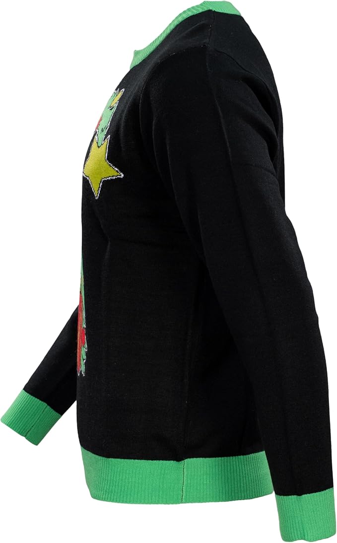 The Grinch Bend Tree with Gifts Adult Knitted Ugly Christmas Sweater - Image 7