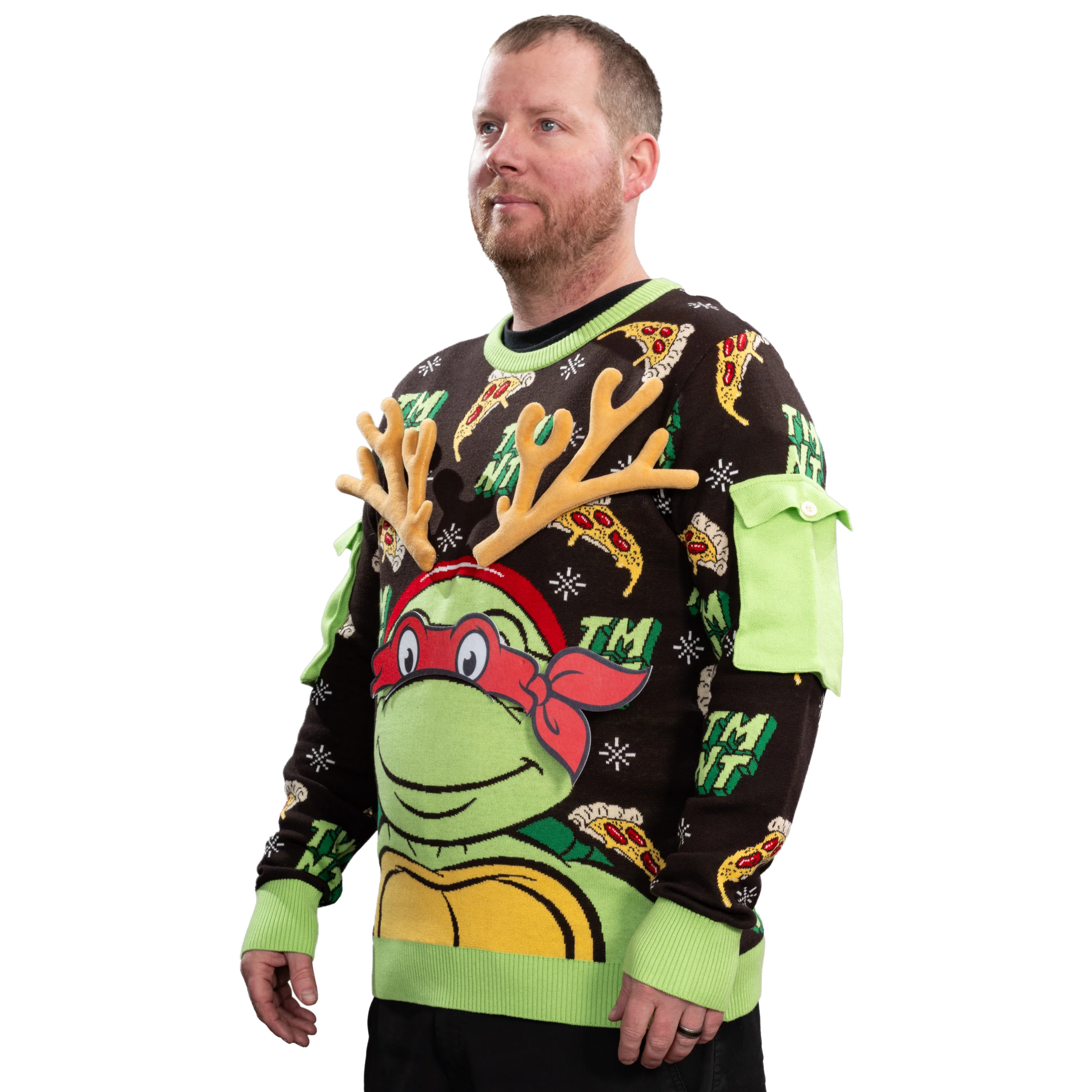 TMNT Ring Unisex Adult Ugly Christmas Game Ring Toss Sweater - Image 2