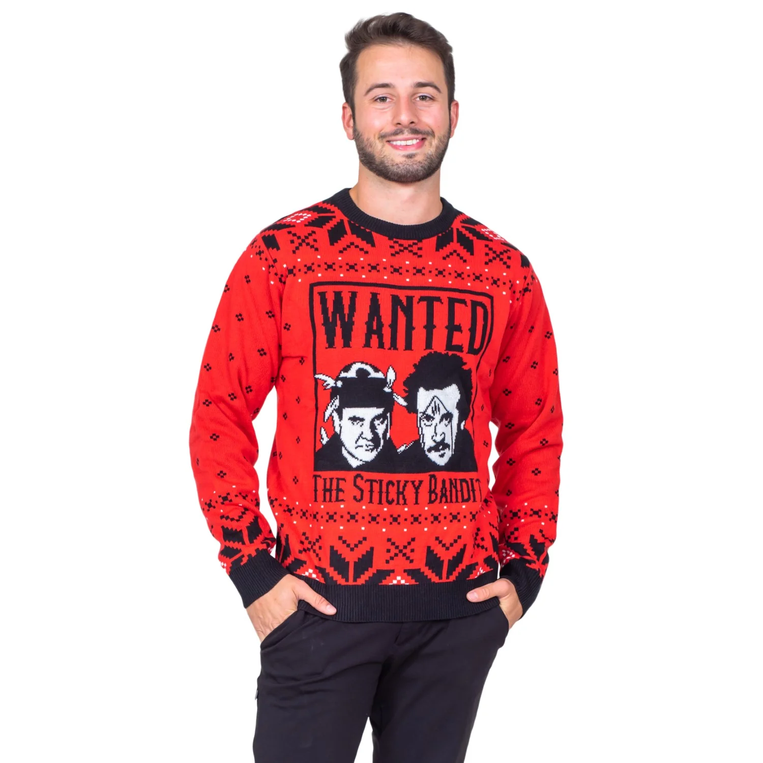 Funniest Xmas Movie Ever Wanted Bad Guys Unisex Ugly Christmas Sweater - Image 3