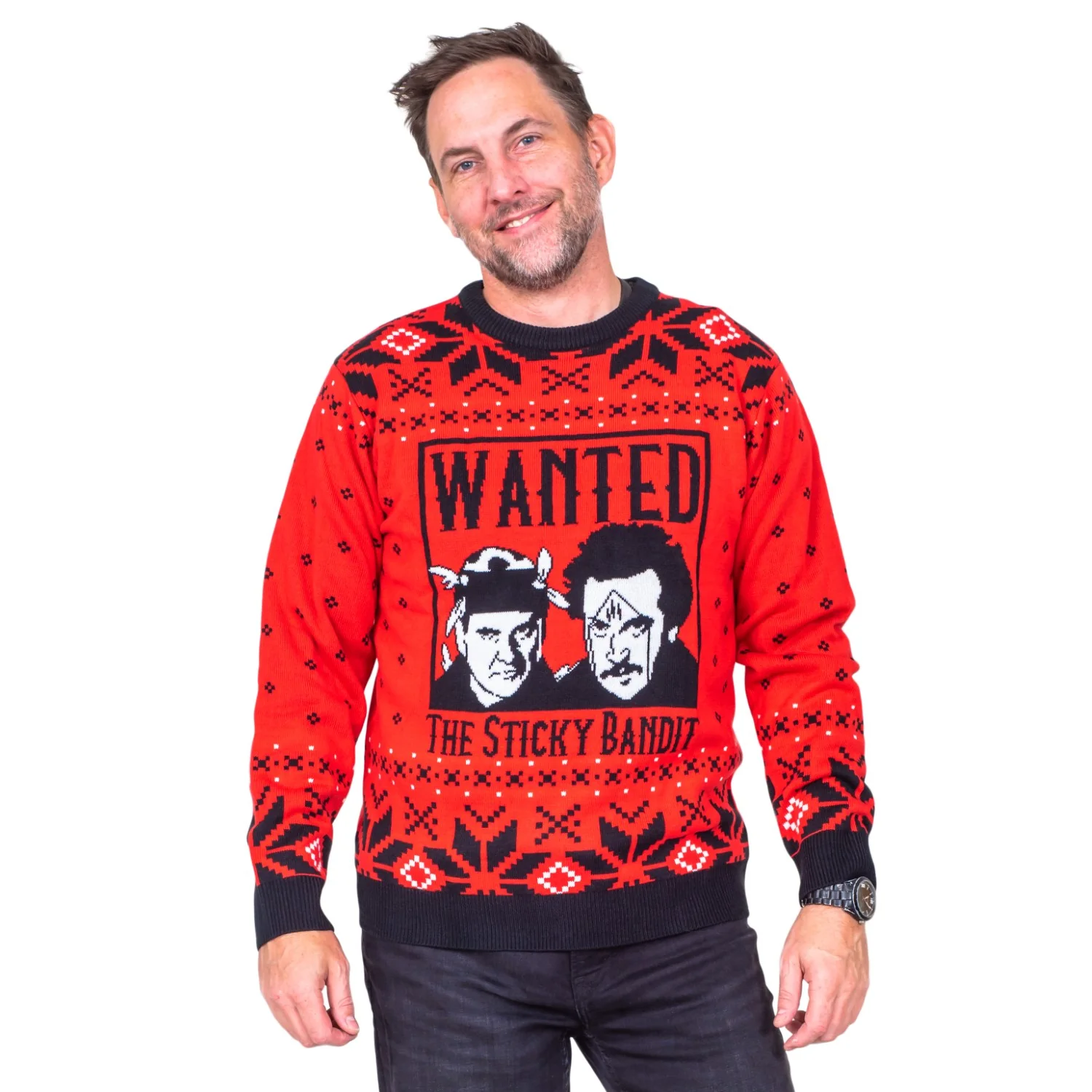 Funniest Xmas Movie Ever Wanted Bad Guys Unisex Ugly Christmas Sweater - Image 6
